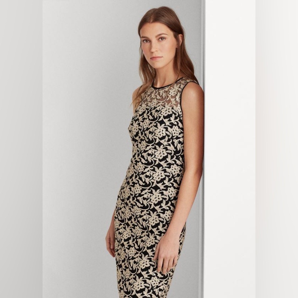 Ralph Lauren Black and Cream Dress